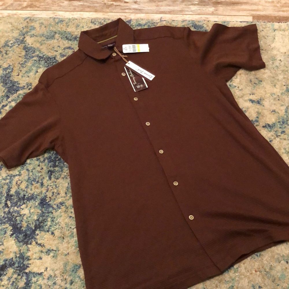 New Tommy Bahama 18 Golf Button Down Polo Medium